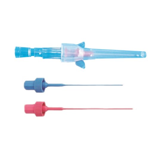 AGO CANNULA MONOVIA 20 GAUGE 1,1X33MM IN ACCIAIO INOX CON SILICONATURA ESTERNA, TAPPO LUER LOCK E ALETTE LATERALI COLOREROSA