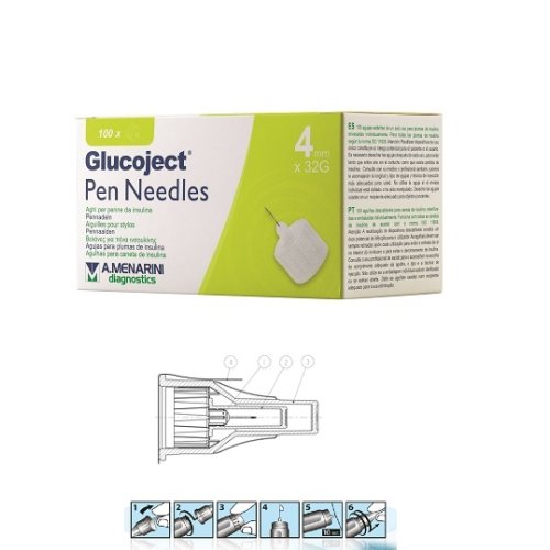 GLUCOJECT PEN NEEDLES 4MM G32