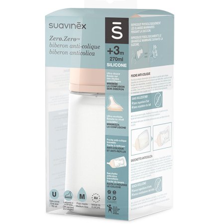 SUAVINEX ZERO ZERO BIBERON ANTICOLICA DA 270ML FLUSSO MEDIO