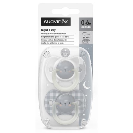 SUAVINEX NIGHT&DAY SUCCHIETTO IN SILICONE SX PRO 0/6 MESI ORSO 2 PEZZI