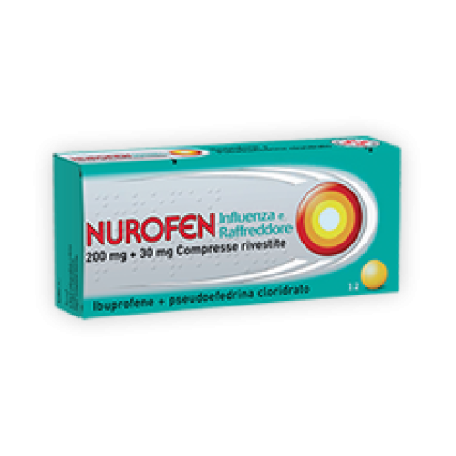 NUROFEN INFLUENZA E RAFFREDDORE*12 cpr riv 200 mg + 30 mg