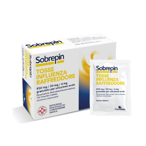 SOBREPIN TOSSE INFLUENZA RAFFREDDORE*orale 10 buste 650 mg +20 mg + 4 mg